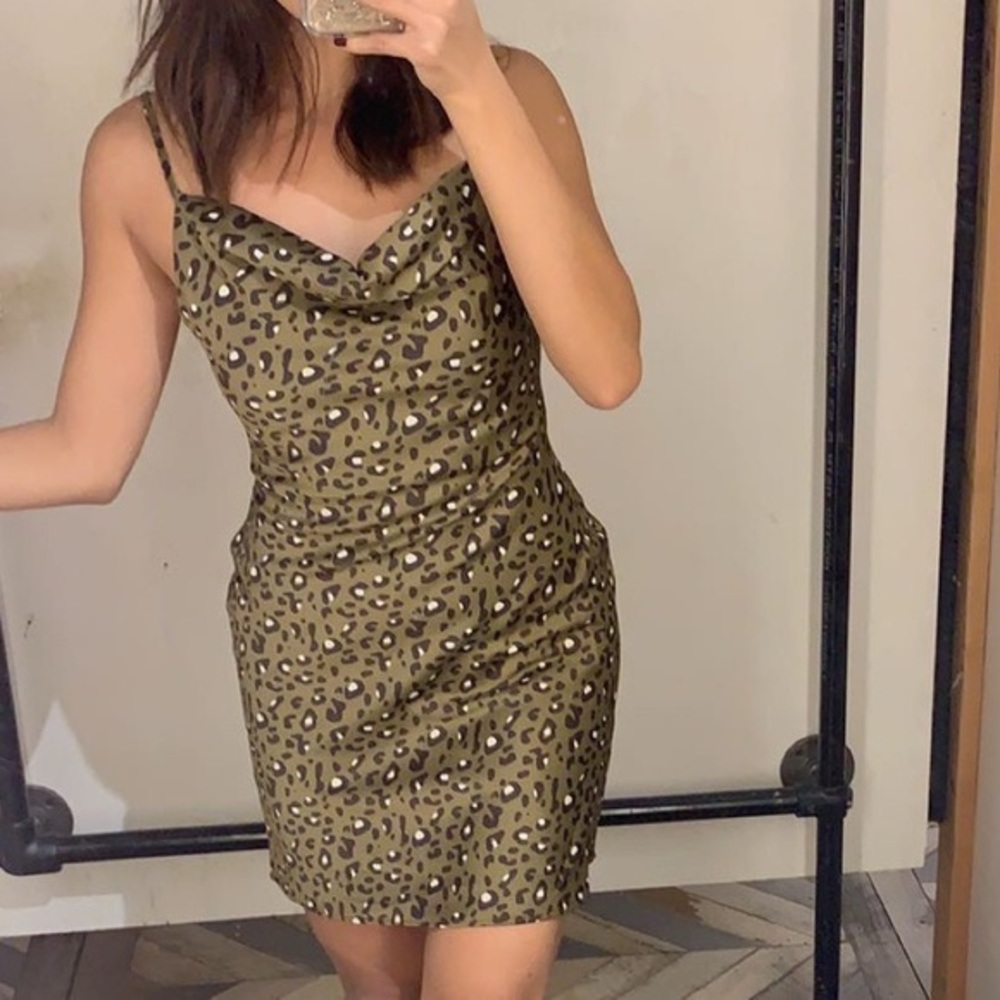 Urban outfitters Cowl Neck Leopard Mini Dress - Picture 2 of 4